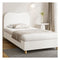 Bed Frame White Boucle Cloud Shape