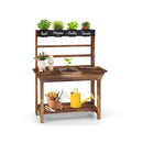 Kids Potting Bench Wooden Toy Gardening Center With 4 Pots