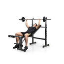 Adjustable Weight Bench And Barbell Rack Set With Squat Rack