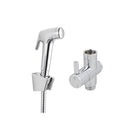 Chrome Bidet Round Handheld Brass Diverter Wash Kit With Water Hose