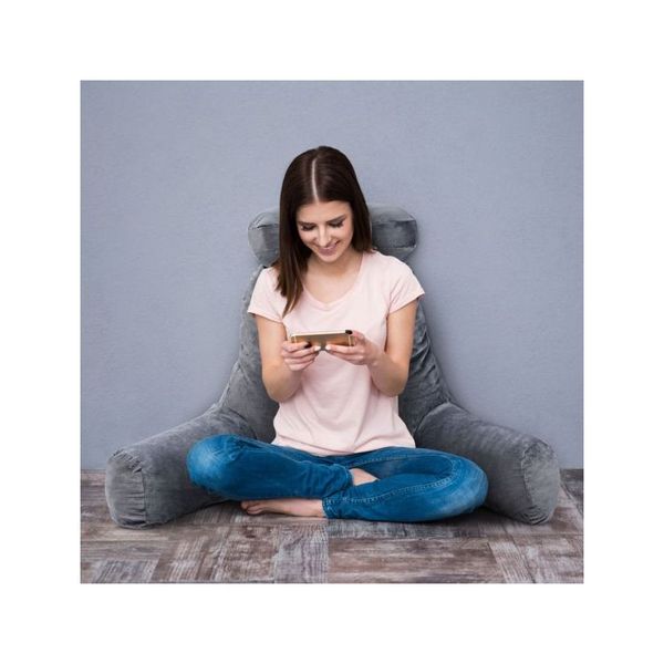 Bed Rest Reading Pillow With Support Arms Detachable Neck Roll