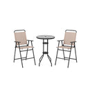 3 Pcs Outdoor Bistro Set For Patio Poolside Yard