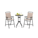 3 Pcs Outdoor Bistro Set For Patio Poolside Yard