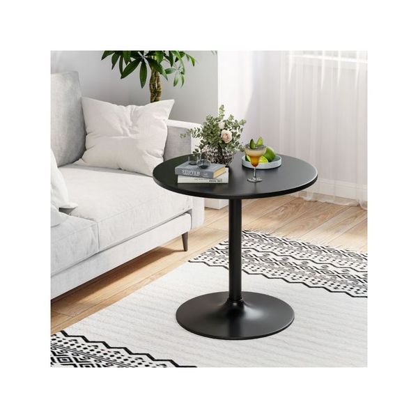 Black Round Bistro Cocktail Tall Coffee Table High Top Pub Table