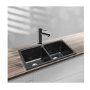 Granite Stone Kitchen Laundry Sink Double Bowls With Stainer Waste