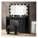 Dressing Table Stool Set Makeup Large Mirror Dresser 12 Led Bulbs