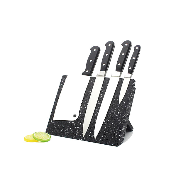 Knife Holder Magnetic Block Stand Foldable Rack Black With White