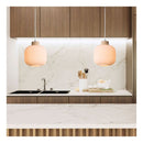 Bolli Real Timber And Opal Glass Pendant