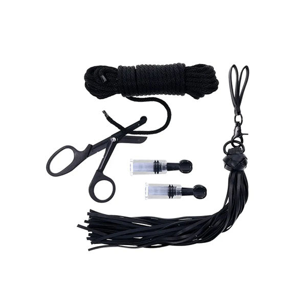 Sportsheets Tied And Twisted Bondage Kit Black Bondage Kit 5 Piece Set