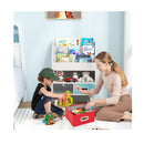 Kids Bookshelf Display Rack With 3 Tier Bookshelves And 2 Drawers