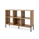 6 Cube Wooden Bookshelf With 5 Metal Legs