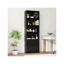 Freestanding Farmhouse Bookcase With Doors 6 Shelves