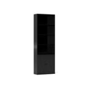 Freestanding Farmhouse Bookcase With Doors 6 Shelves