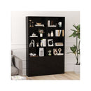 Freestanding Farmhouse Bookcase With Doors 6 Shelves