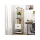 5 Tier Bookshelf With Drawer And Shelves