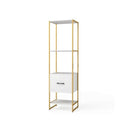 5 Tier Bookshelf With Drawer And Shelves