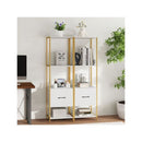 5 Tier Bookshelf With Drawer And Shelves