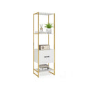 5 Tier Bookshelf With Drawer And Shelves