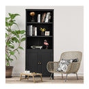 3 Shelf Bookcase With Double Doors And Adjustable Shelves And Cabinet