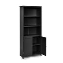 3 Shelf Bookcase With Double Doors And Adjustable Shelves And Cabinet