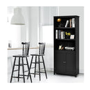 3 Shelf Bookcase With Double Doors And Adjustable Shelves And Cabinet