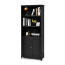3 Shelf Bookcase With Double Doors And Adjustable Shelves And Cabinet
