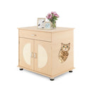 Cat Litter Box Enclosure With Sisal Scratching Doors For Cat