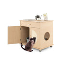 Cat Litter Box Enclosure With Sisal Scratching Doors For Cat