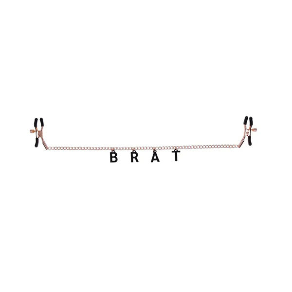 Sex And Mischief Brat Charmed Nipple Clamps Rose Gold With 45 Cm Chain