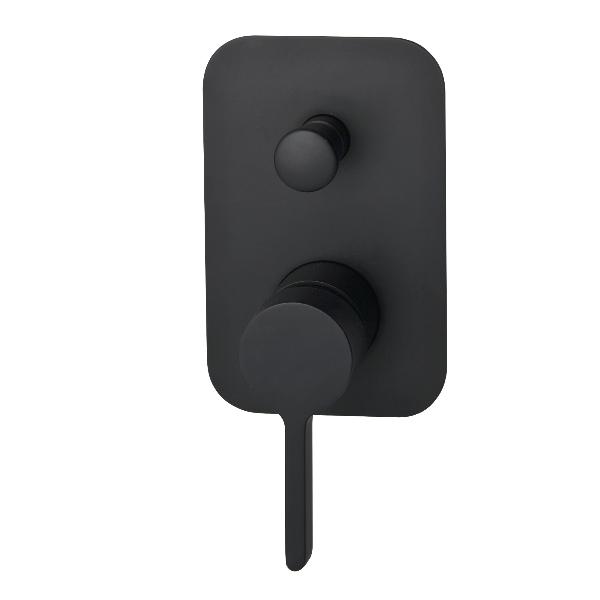 Brighton Nero Wall Mounted Shower Mixer with Diverter Matte Black