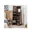 Free Standing Jewelry Armoire With Full Length Mirror Bedroom Brown