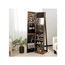 Free Standing Jewelry Armoire With Full Length Mirror Bedroom Brown