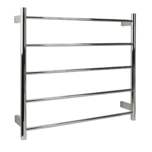 Ezy Fit Heated Towel Rail Round Tube Dual Wired W750Mm X H700Mm Nickel