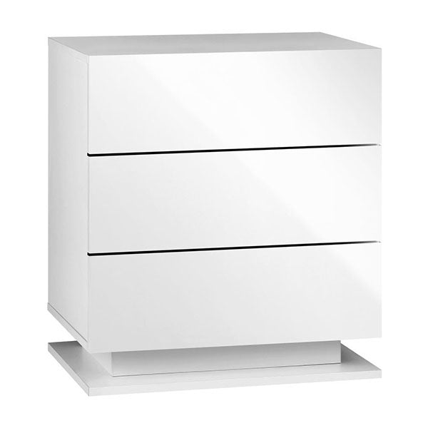 Bedside Table Rgb Led Nightstand Cabinet 3 Drawers Side Table Furniture