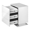 Bedside Table Rgb Led Nightstand Cabinet 3 Drawers Side Table Furniture