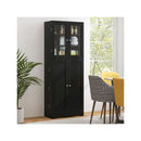 Buffet Sideboard With Dual Tempered Glass Doors And Shelves