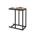 C Shaped End Table With Metal Frame For Couch And Bed