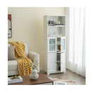 163Cm Freestanding Bathroom Cabinet With Adjustable Shelves