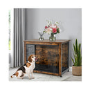 Wooden Dog Cage Furniture With Double Doors And Cushion