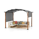 Outdoor Arched Patio Pergola With Retractable Canopy