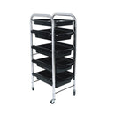 5 Tier Hairdressing Trolley Black 80X40X30 Storage Metal Cart
