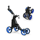 Folding 4 Wheel Golf Push Cart With Cooler Bag And Ample Storage Space