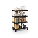 4 Tier Slim Storage Cart With Lockable Wheels For Narrow Space