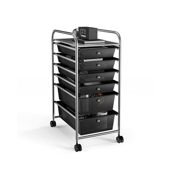 Rolling Storage Cart With Drawers And Lockable Wheels For Home Office