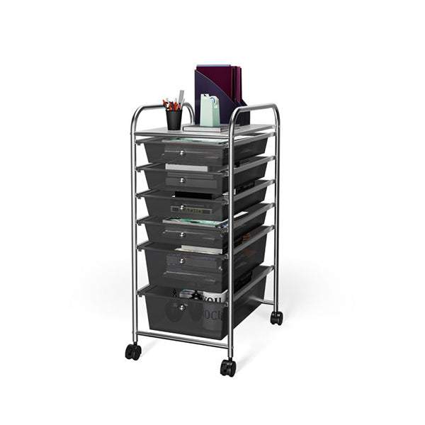 Rolling Storage Cart With Drawers And Lockable Wheels For Home Office