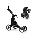 Folding 4 Wheel Golf Push Cart With Cooler Bag And Ample Storage Space