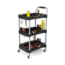 3 Tier Rolling Tool Cart Rustproof Metal Utility Cart With Handle