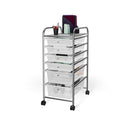 Rolling Storage Cart With Drawers And Lockable Wheels For Home Office