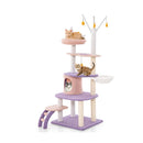 158Cm Multi Level Cat Tree With Ladder And Sisal Covered Posts