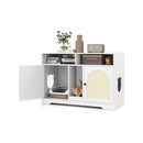 Cat Litter Box Enclosure With Storage And Double Rooms